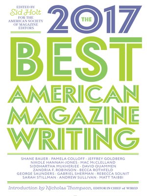 cover image of The Best American Magazine Writing 2017